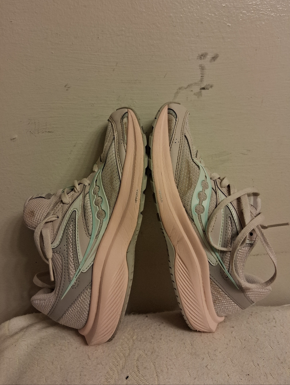Light Gray and Mint Women's SAUCONY Running Sneakers
